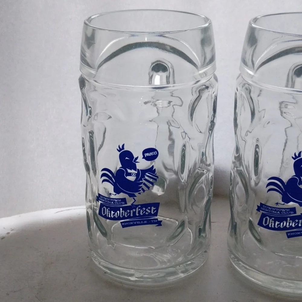 Oktoberfest Glass Beer Mugs - Clear